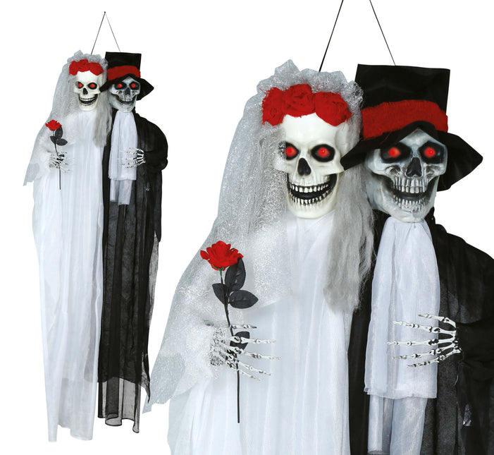 Muñeca Halloween Pareja Nupcial Con Luz Y Sonido 1,85m