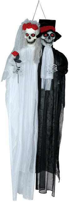 Muñeca Halloween Pareja Nupcial Con Luz Y Sonido 1,85m