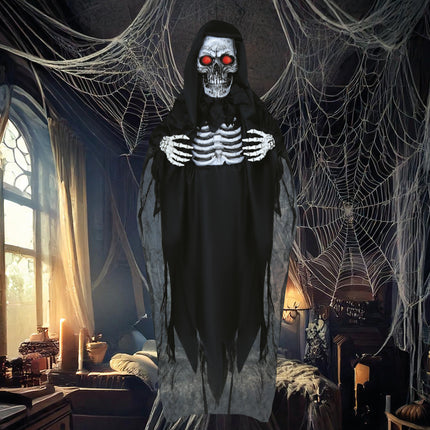 Muñeco Halloween Esqueleto Con Luz Y Sonido 1,8m