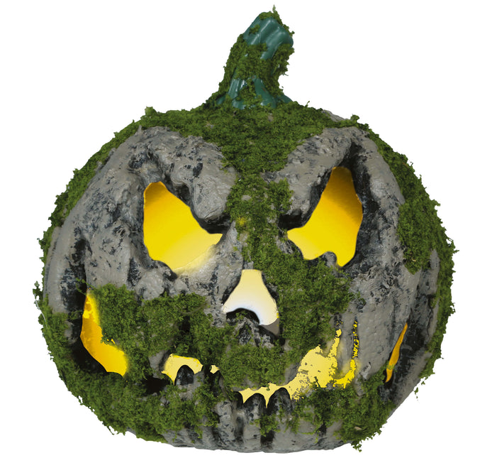 Calabaza de Halloween Musgo Con Luz 20cm