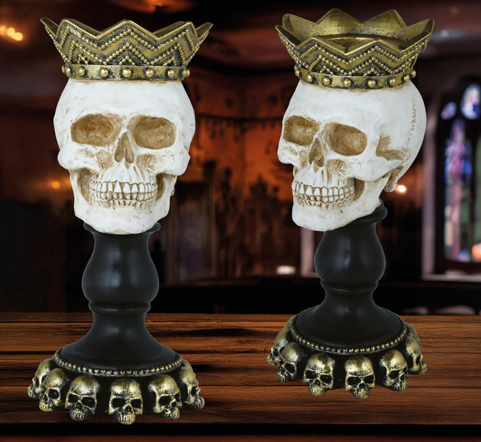 Portavelas Halloween Calavera 25cm