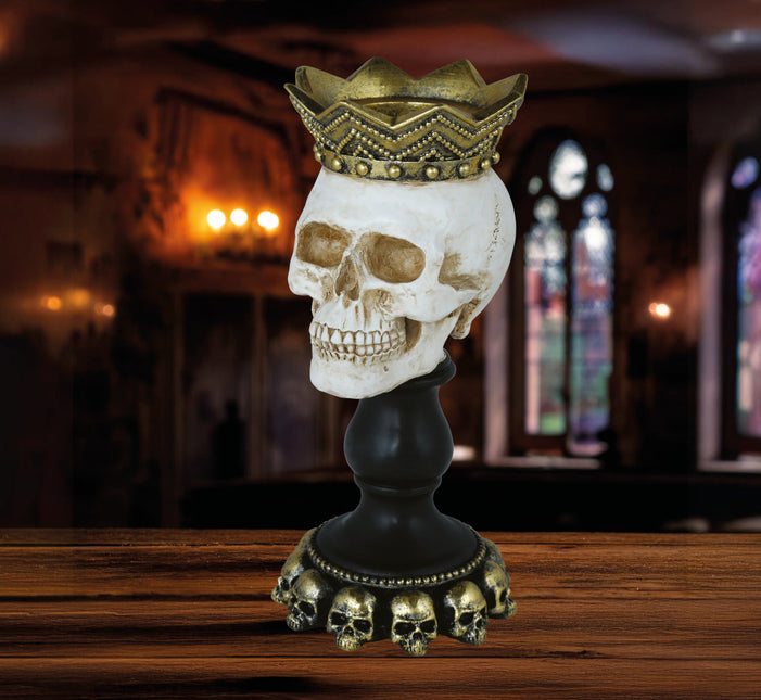 Portavelas Halloween Calavera 25cm