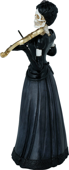 Halloween Esqueleto Mujer Con Violín 26cm