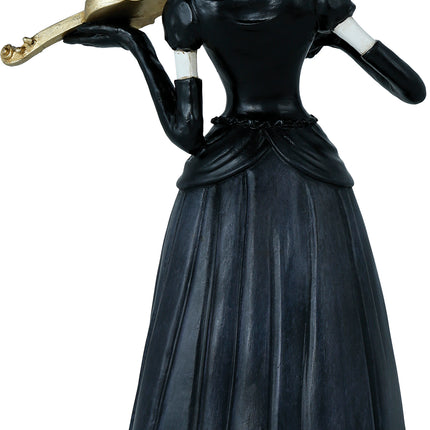 Halloween Esqueleto Mujer Con Violín 26cm