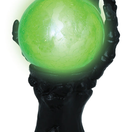 Decoración de Halloween Mano Con Esfera De Cristal Y Luz 14,5cm