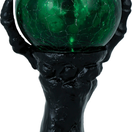 Decoración de Halloween Mano Con Esfera De Cristal Y Luz 14,5cm