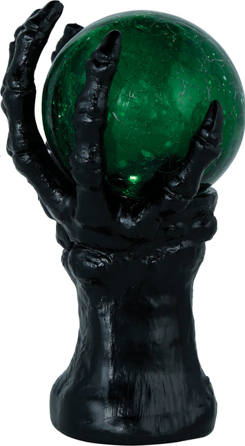 Decoración de Halloween Mano Con Esfera De Cristal Y Luz 14,5cm