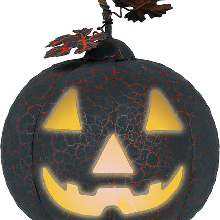 Decoración de Halloween Calabaza de metal con luz 20cm