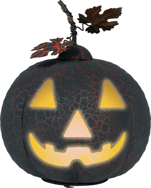 Decoración de Halloween Calabaza de metal con luz 20cm