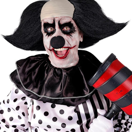 TOCADO PAYASO SINIESTRO CON PELO NEGRO