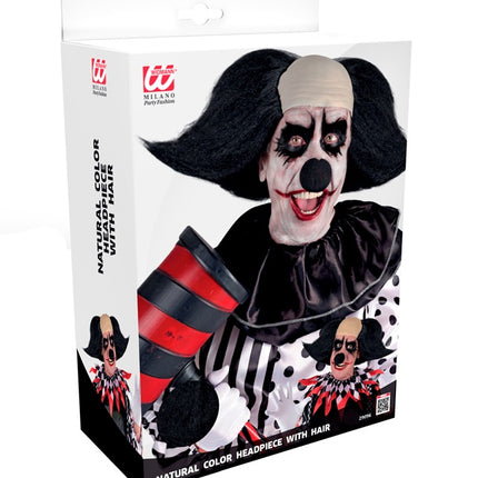 TOCADO PAYASO SINIESTRO CON PELO NEGRO