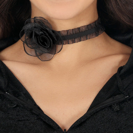 Collar Negro Rosa