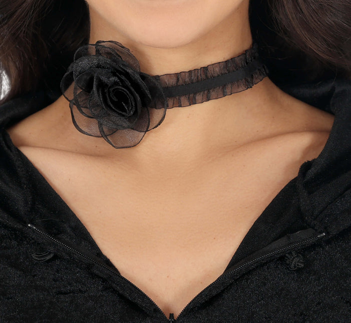 Collar Negro Rosa