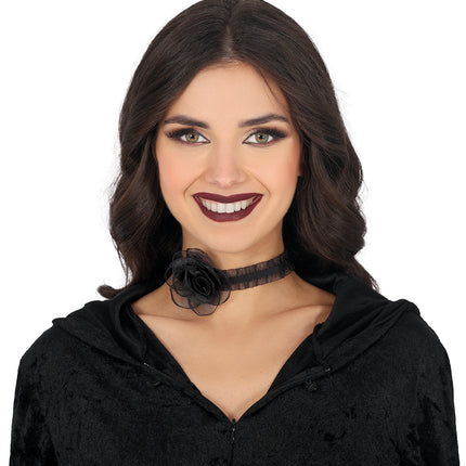 Collar Negro Rosa