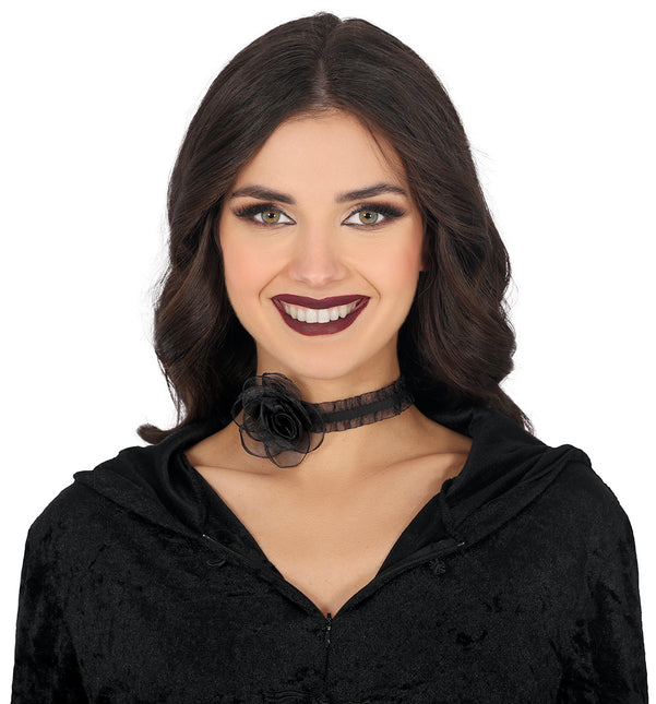 Collar Negro Rosa