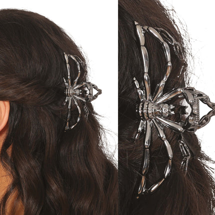 Pinza de pelo de Halloween Araña negra Metal