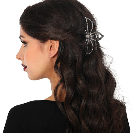 Pinza de pelo de Halloween Araña negra Metal