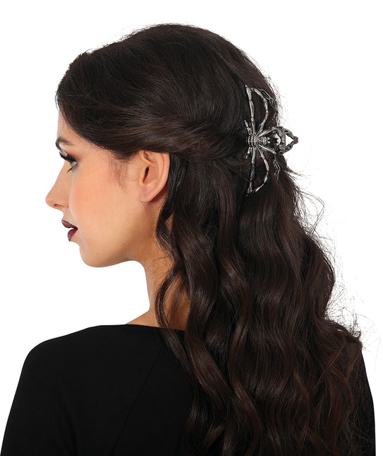 Pinza de pelo de Halloween Araña negra Metal