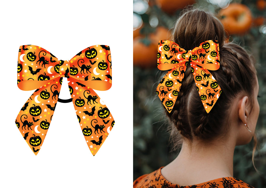 Lazo de Halloween Azul Naranja