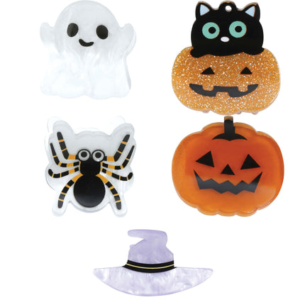 Pinza de pelo de Halloween Calabaza y fantasma 5pcs