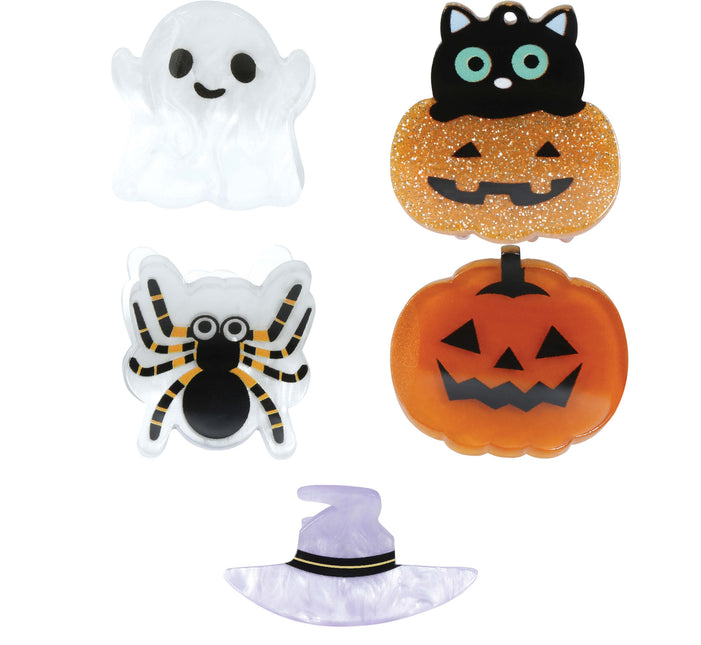 Pinza de pelo de Halloween Calabaza y fantasma 5pcs