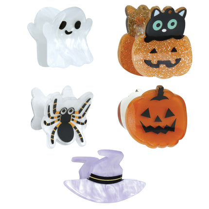 Pinza de pelo de Halloween Calabaza y fantasma 5pcs