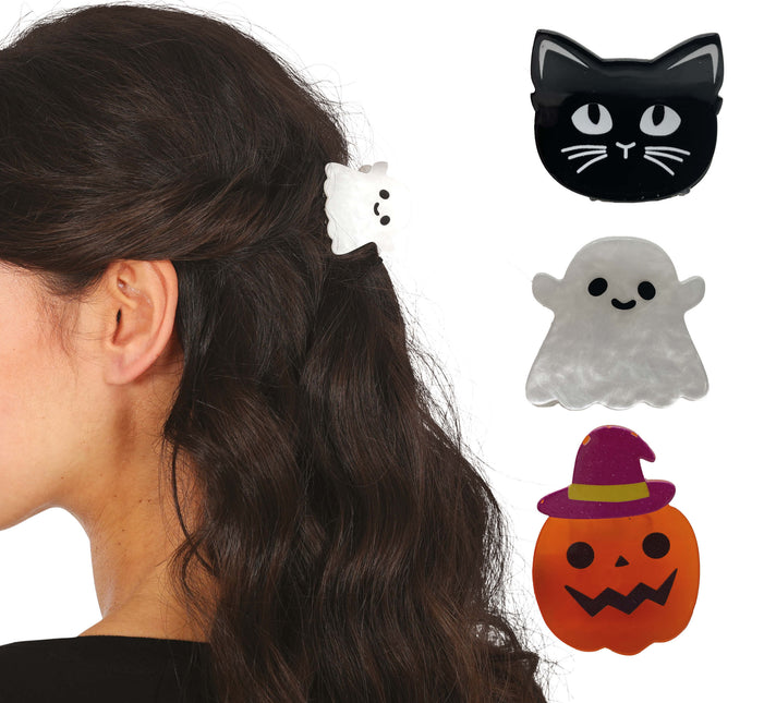 Pinza para el pelo de Halloween 3uds