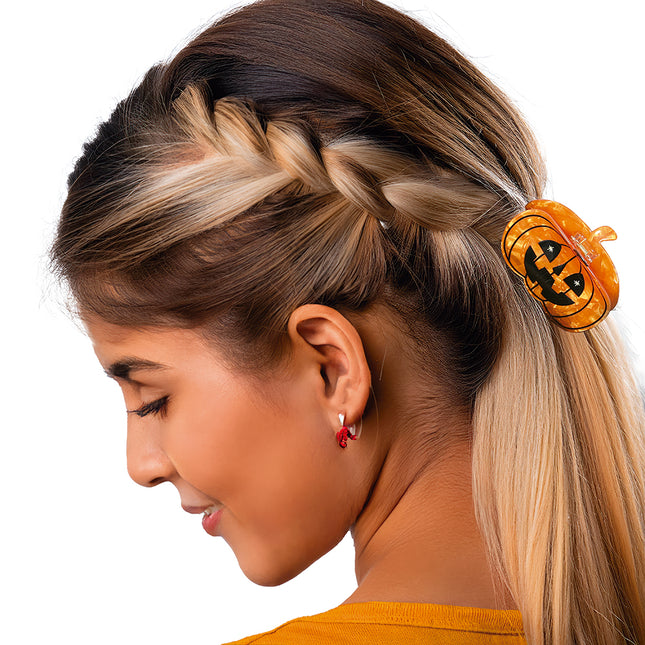 Pinza para el pelo calabaza 6,5 cm