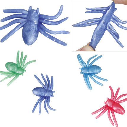 Halloween Araña Falsa de Colores 7cm 4pcs