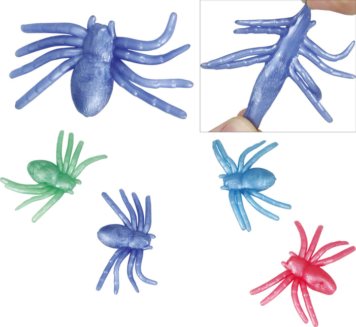 Halloween Araña Falsa de Colores 7cm 4pcs