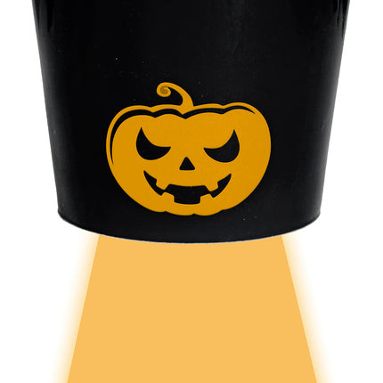 Cubo Halloween Calabaza Con Luz 20cm