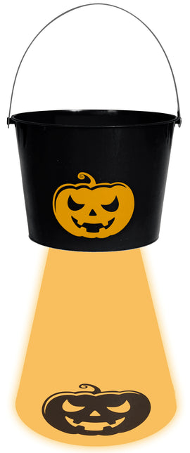 Cubo Halloween Calabaza Con Luz 20cm