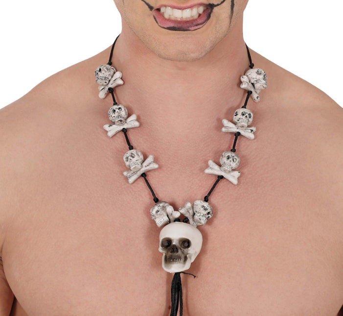 Collar Huesos Blanco Negro