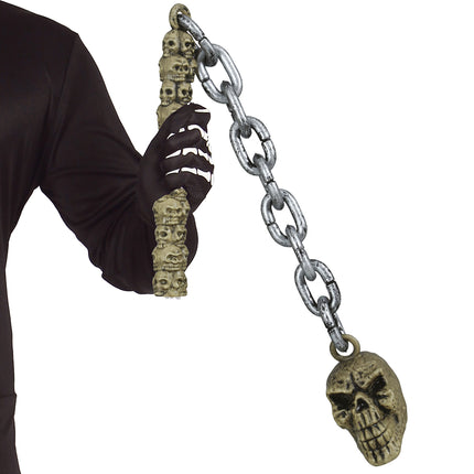 Palo Arma Falsa Halloween Calavera Con Cadena 84cm
