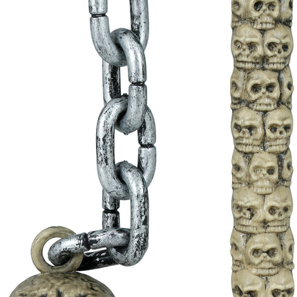 Palo Arma Falsa Halloween Calavera Con Cadena 84cm
