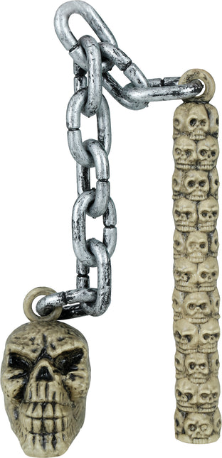 Palo Arma Falsa Halloween Calavera Con Cadena 84cm