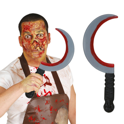 Cuchillo Falso Halloween Media Luna 35cm