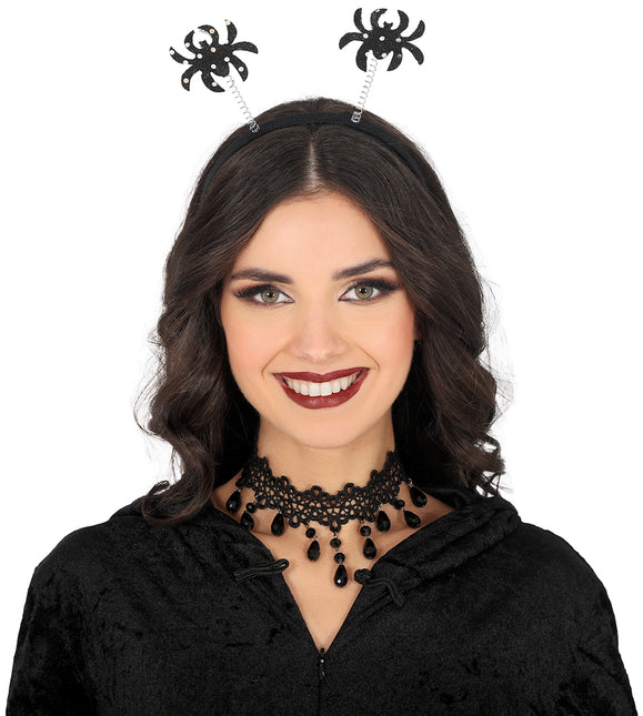 Araña negra de diadema