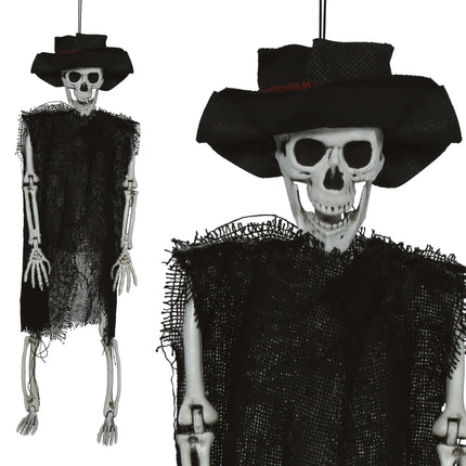 Halloween Esqueleto Con Sombrero 47cm