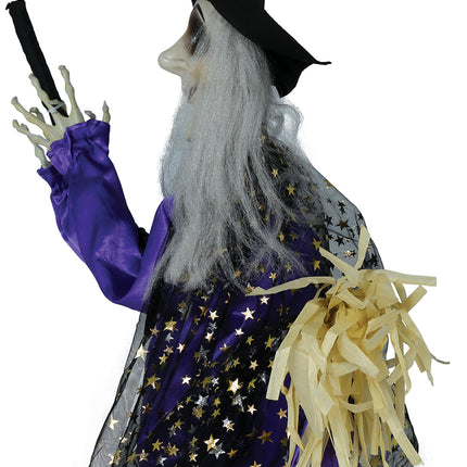 Muñeca Halloween Bruja Con Luz, Sonido Y Movimiento 75cm