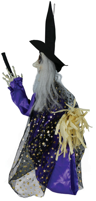 Muñeca Halloween Bruja Con Luz, Sonido Y Movimiento 75cm