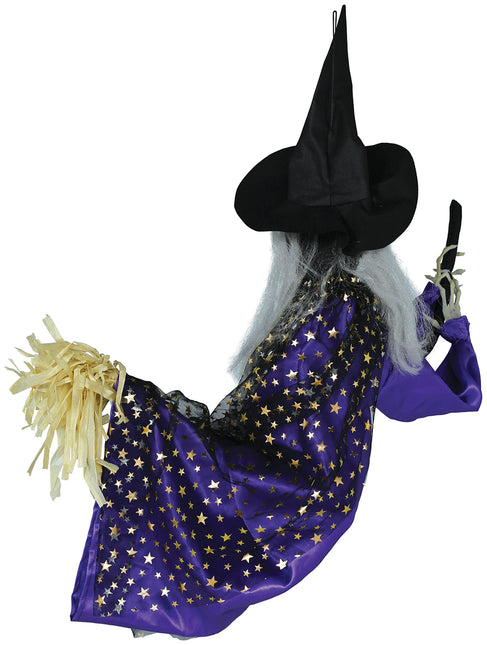 Muñeca Halloween Bruja Con Luz, Sonido Y Movimiento 75cm