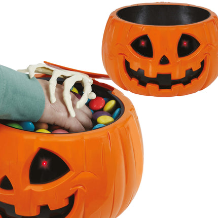 Tazón de Halloween Calabaza Luz, Sonido y Movimiento 15cm