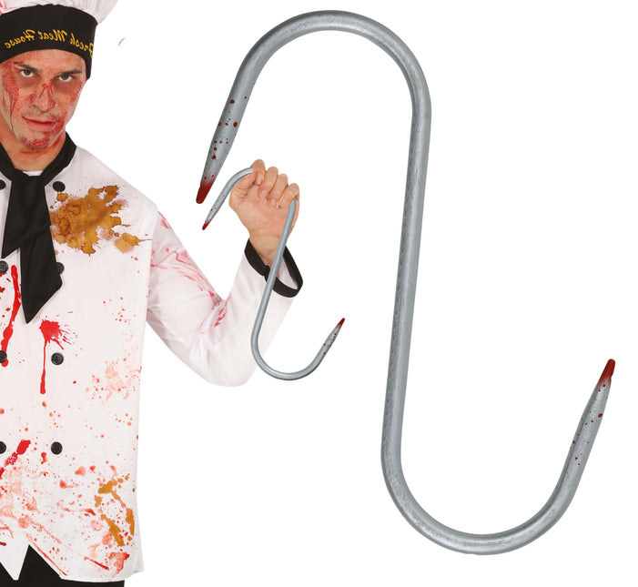 Falso Gancho Plateado Con Sangre 33cm