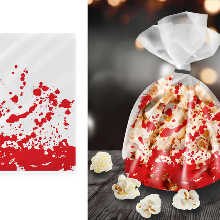 Halloween Bolsa de Caramelos Transparente Con Sangre 22cm 20pcs