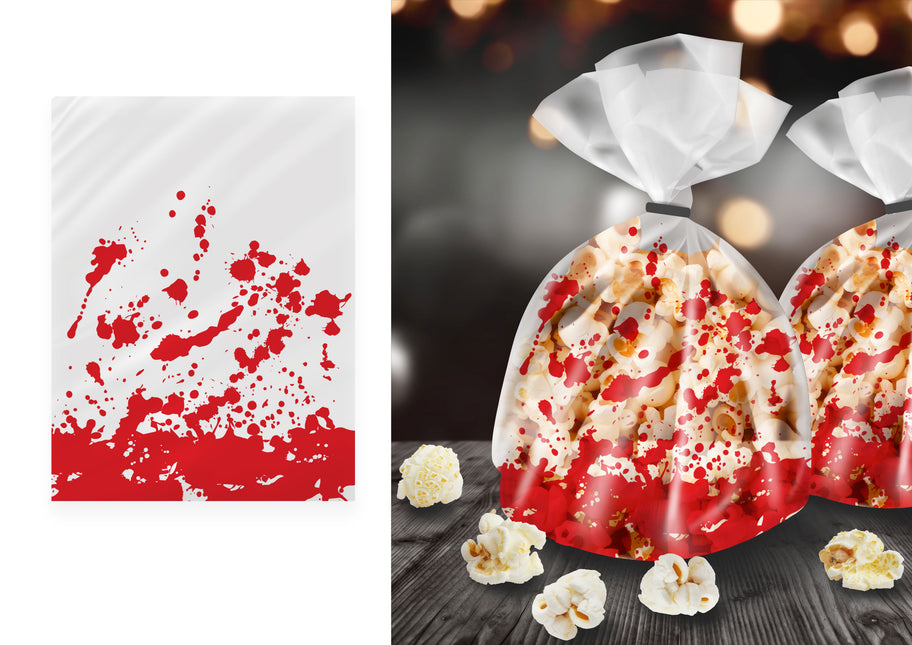 Halloween Bolsa de Caramelos Transparente Con Sangre 22cm 20pcs