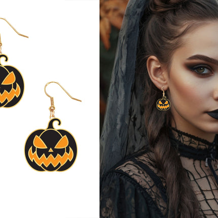 Pendientes Calabaza Negro Naranja