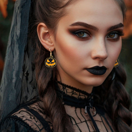 Pendientes Calabaza Negro Naranja