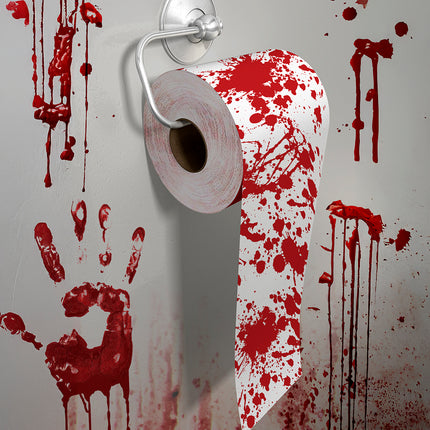 Papel higiénico de Halloween con sangre
