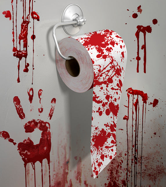 Papel higiénico de Halloween con sangre